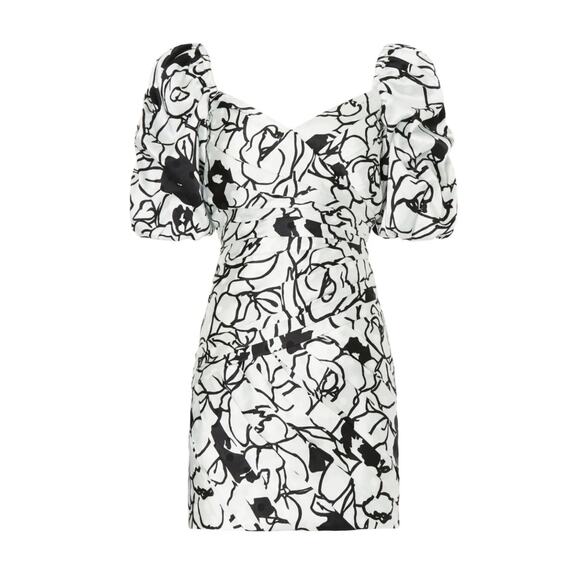 Ronny Kobo Black White Floral Dress 12 - Picture 5 of 12